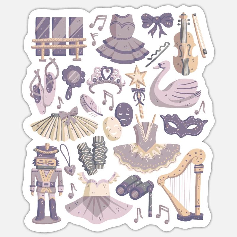 Ballet - Sticker taille S (10 x 10 cm) - blanc mat