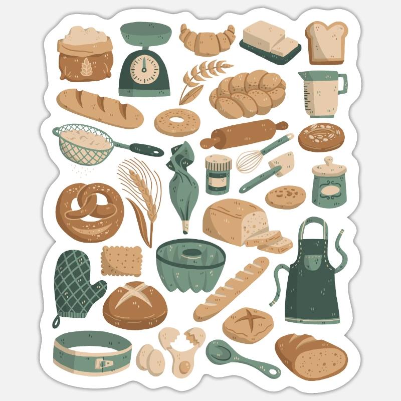 Baking & Bakery Doodles Sticker size S (10 x 10 cm)