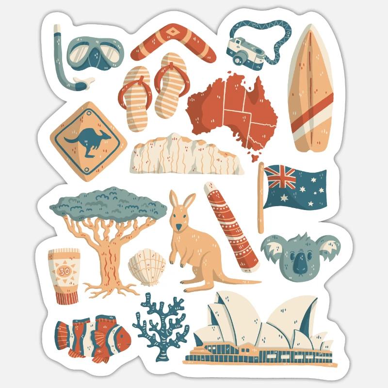 Australia - Sticker size S (10 x 10 cm) - white matte