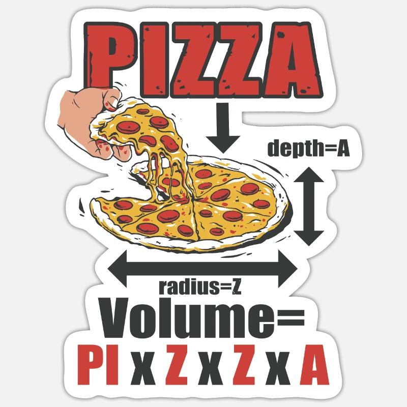 Pizza Formel Volumen Mathe - Sticker Größe S (10 x 10 cm) - Mattweiß