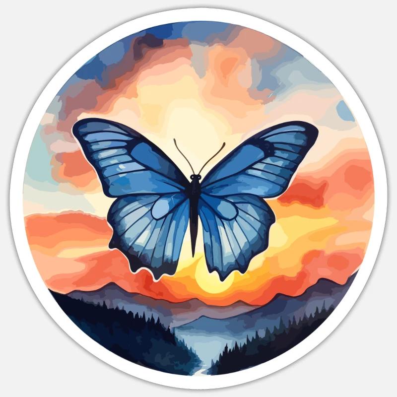 Blue Morpho Butterfly - Sticker size S (10 x 10 cm) - white matte