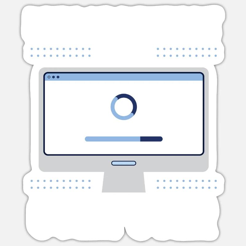 Veuillez redémarrer le support technique de codage de votre ordinateur Sticker taille S (10 x 10 cm)