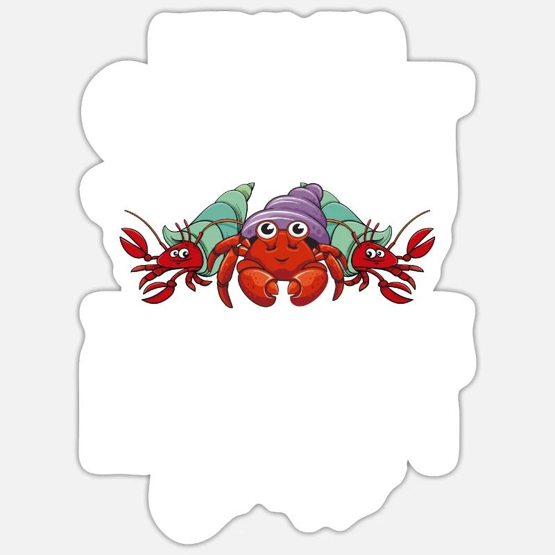 Hermit Crab Gifts - Sticker size S (10 x 10 cm) - white matte