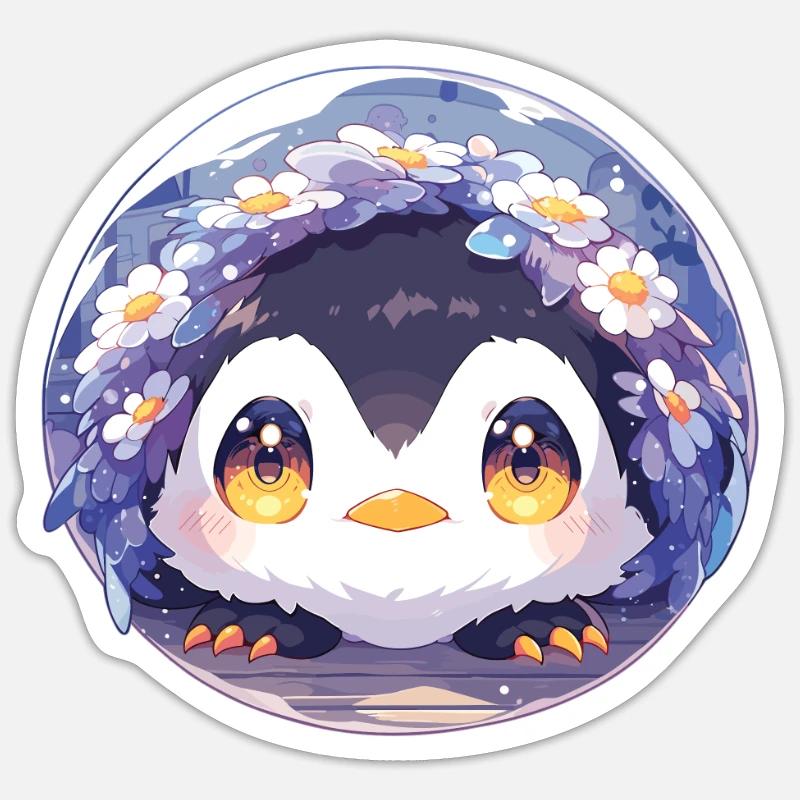 Penguins - Sticker size S (10 x 10 cm) - white matte