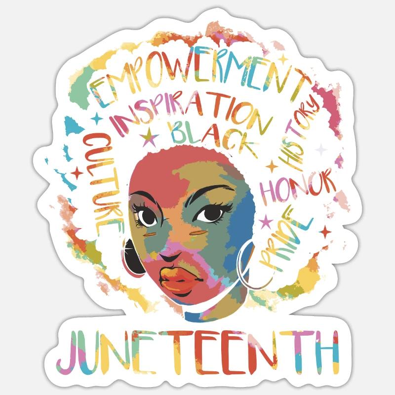 Juneteenth - Sticker Größe S (10 x 10 cm) - Mattweiß