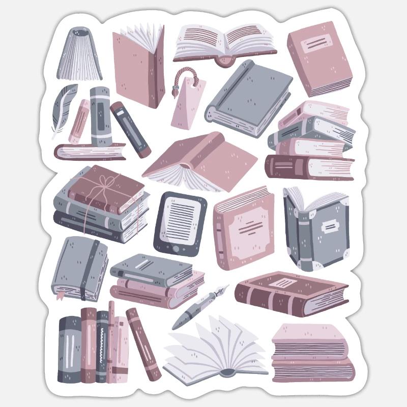 Bücher Sticker Größe S (10 x 10 cm)