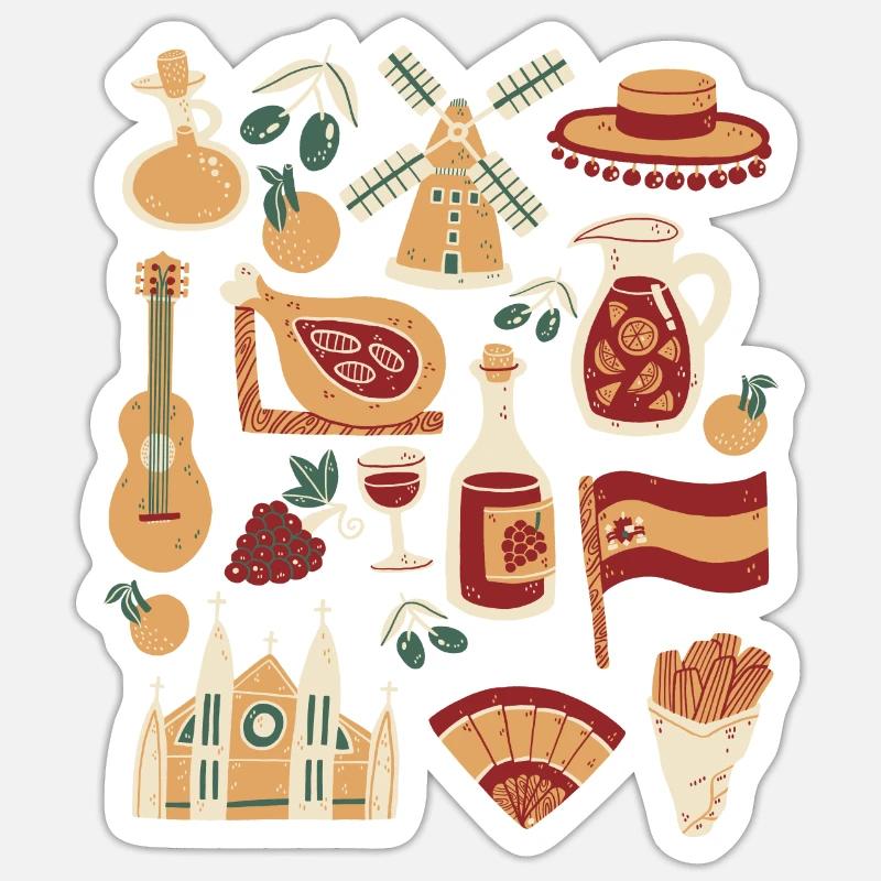 Spanien - Sticker Größe S (10 x 10 cm) - Mattweiß