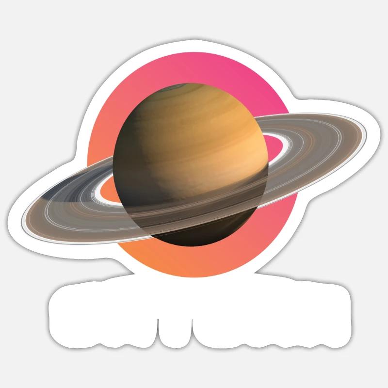 Système solaire spatial de la planète Saturne Sticker taille S (10 x 10 cm)
