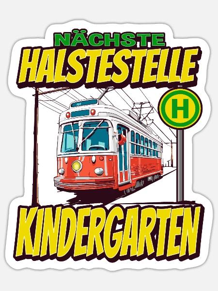 Nächste Haltestelle Kindergarten - Kids - Sticker Größe S (10 x 10 cm) - Mattweiß