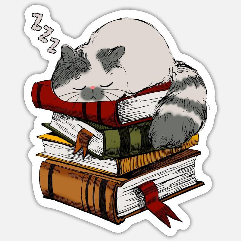 reading, books, studying, reading Sticker size S (10 x 10 cm)