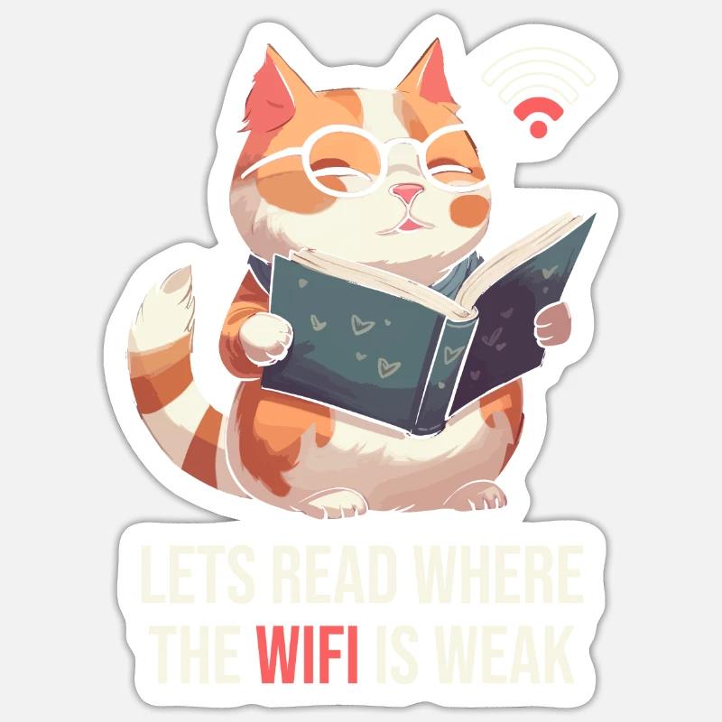 Buch Leseratte Bücherwurm Katze Buchfee Sticker Größe S (10 x 10 cm)