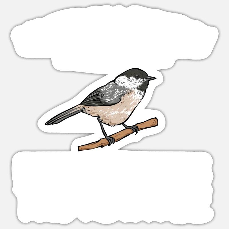 Bird Chickadee Bird Watching - Sticker size S (10 x 10 cm) - white matte