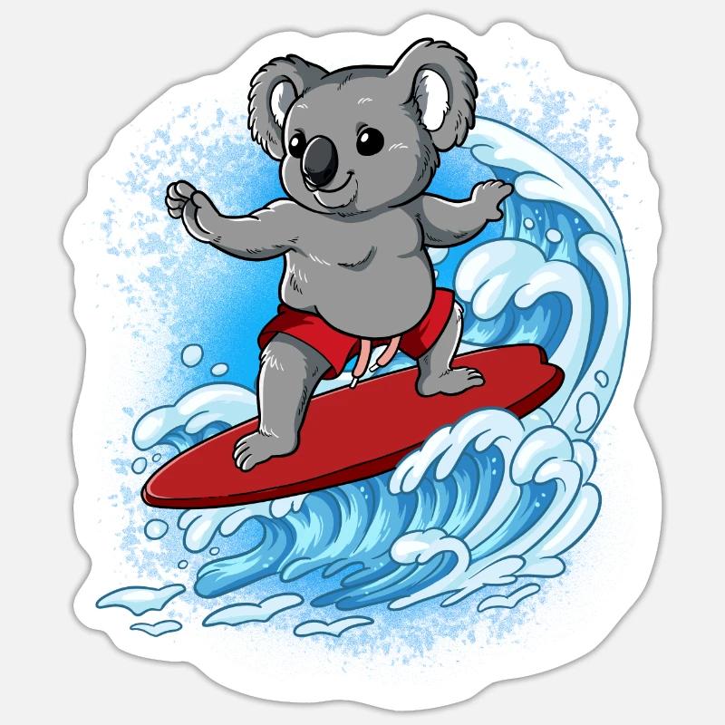 Surfeurs de vagues Surfeurs Surfeurs - Sticker taille S (10 x 10 cm) - blanc mat