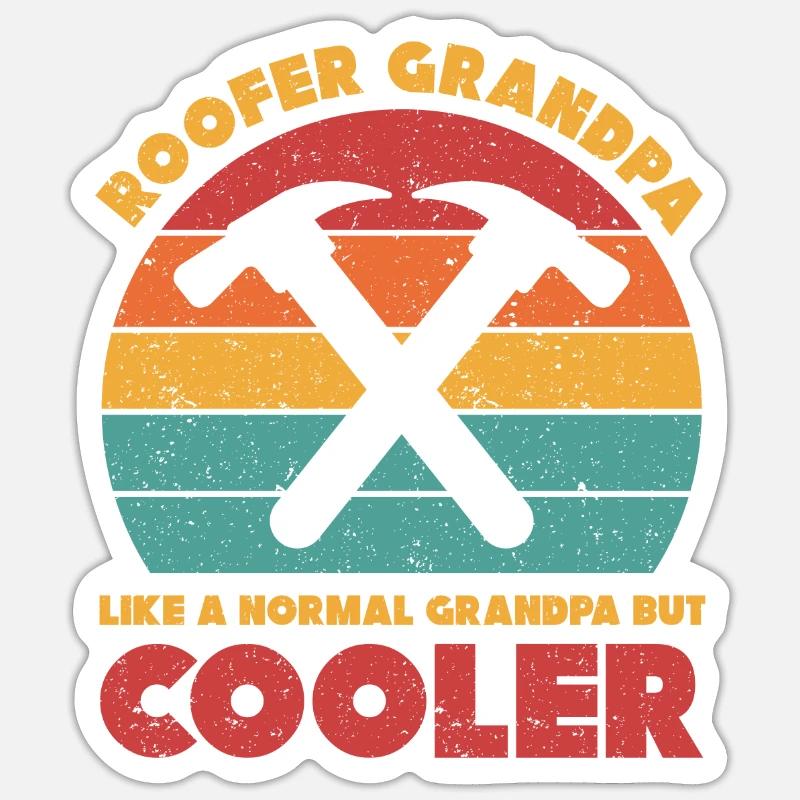 Dachdecker Geschenk Arbeit Handwerker Dachdecker - Sticker Größe S (10 x 10 cm) - Mattweiß
