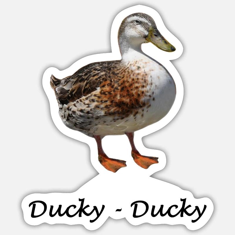 Ducky - Sticker taille S (10 x 10 cm) - blanc mat