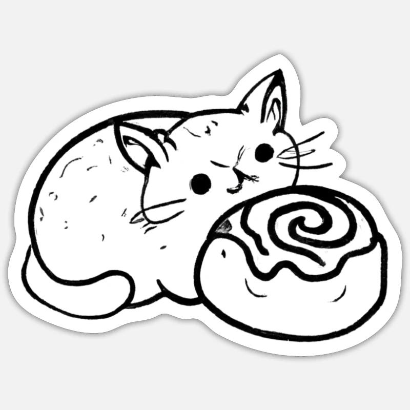 Cinnamon Roll And Cinnamon Buns - Sticker Größe S (10 x 10 cm) - Mattweiß