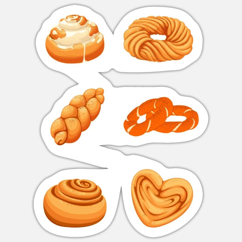 Cinnamon Roll And Cinnamon Buns - Sticker Größe S (10 x 10 cm) - Mattweiß