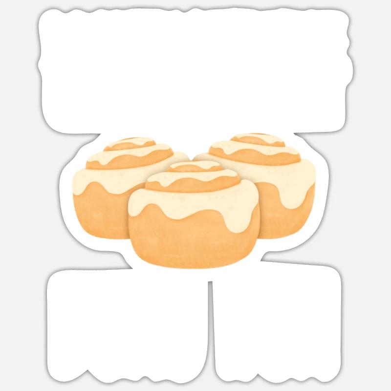 Cinnamon Roll And Cinnamon Buns - Sticker Größe S (10 x 10 cm) - Mattweiß