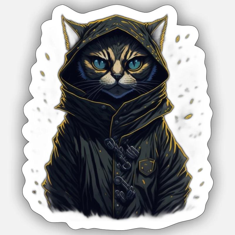 chat ninja , experts de l'infiltration Sticker taille S (10 x 10 cm)