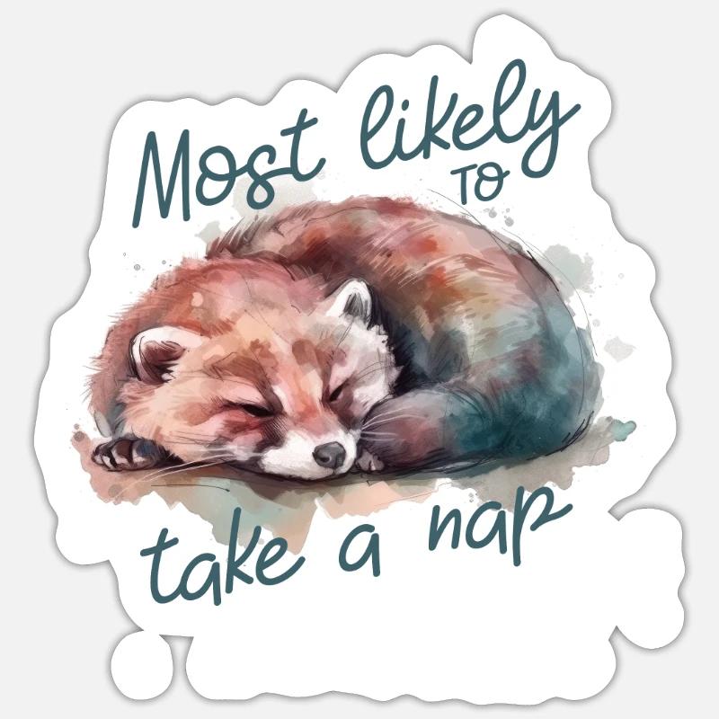 Faites une sieste - Sticker taille S (10 x 10 cm) - blanc mat