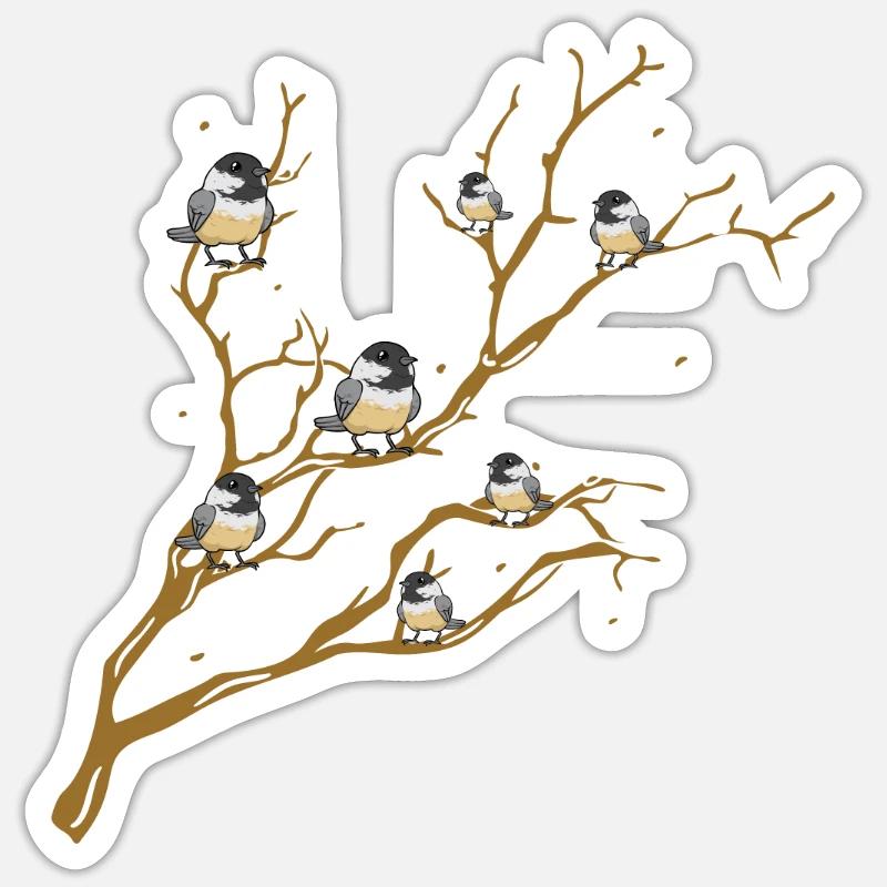 Observation des oiseaux mésanges Sticker taille S (10 x 10 cm)