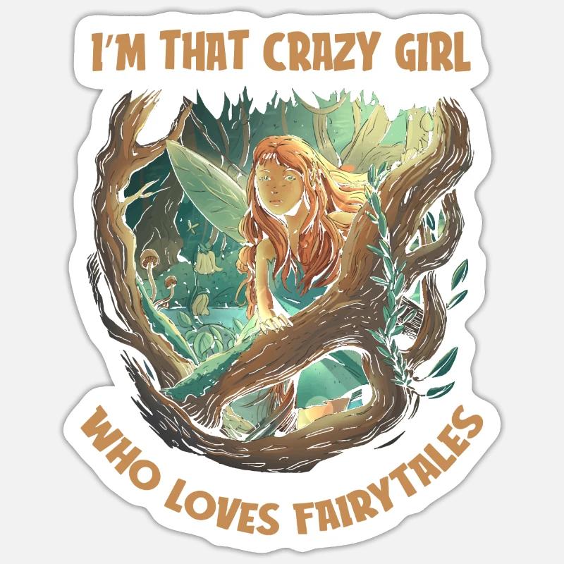 Buch Leseratte Bücherwurm Mädchen Buchfee - Sticker Größe S (10 x 10 cm) - Mattweiß