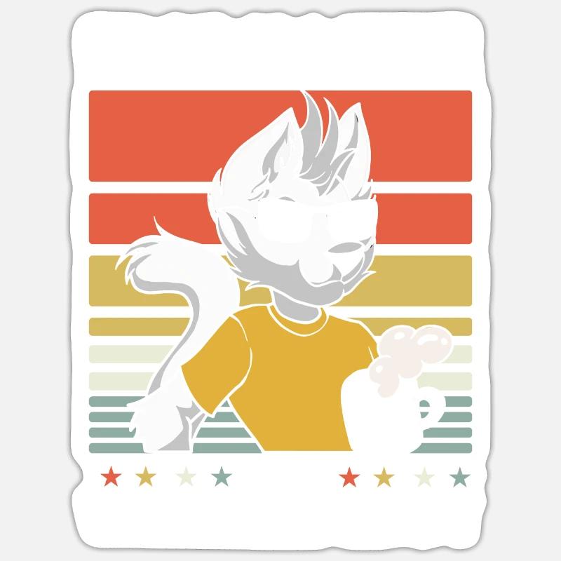 Furry Fandom Fursuits Kaffee Sticker Größe S (10 x 10 cm)