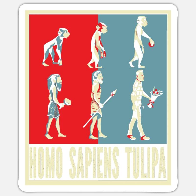 Tulipes Evolution Tulipes - Sticker taille S (10 x 10 cm) - blanc mat