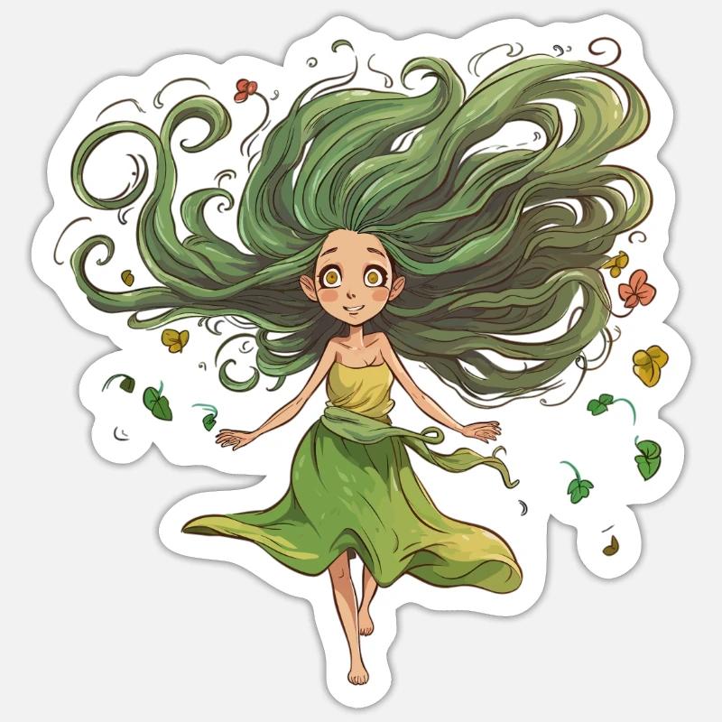 Waldfee - Sticker Größe S (10 x 10 cm) - Mattweiß