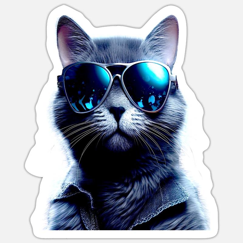 Cat Mom Katzen Mama Kater Mutter Muttertag Katze - Sticker Größe S (10 x 10 cm) - Mattweiß