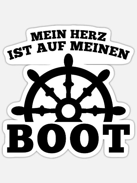 Boot Kapitän booten Geschenk - Sticker Größe S (10 x 10 cm) - Mattweiß