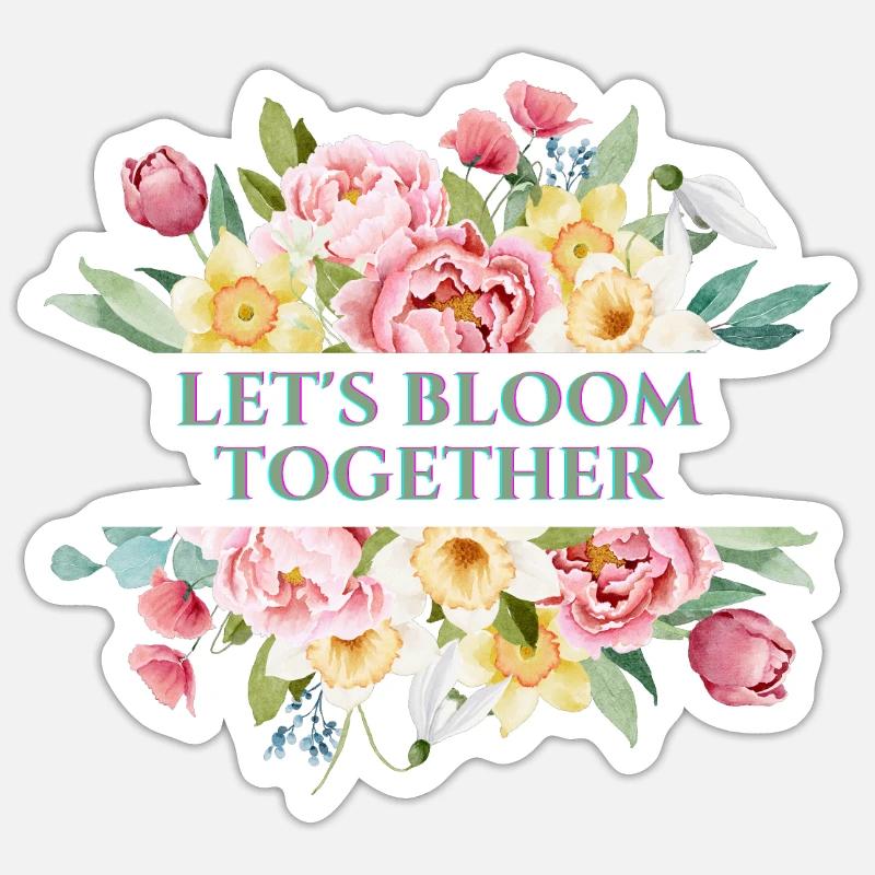 Fleurissons des fleurs ensemble - Sticker taille S (10 x 10 cm) - blanc mat