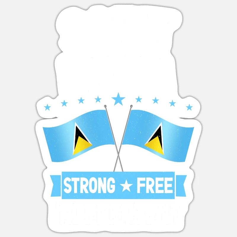 St. Lucia - Sticker Größe S (10 x 10 cm) - Mattweiß