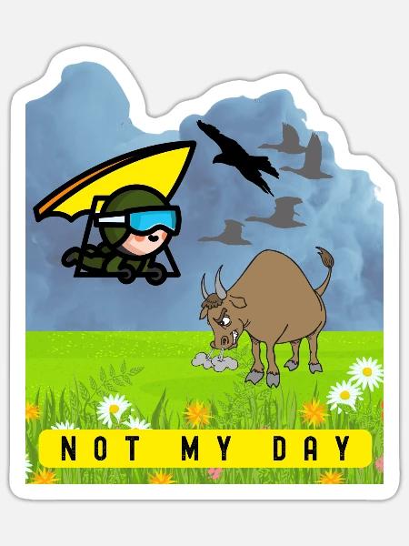 Hängegleiter - Not my Day - Sticker Größe S (10 x 10 cm) - Mattweiß