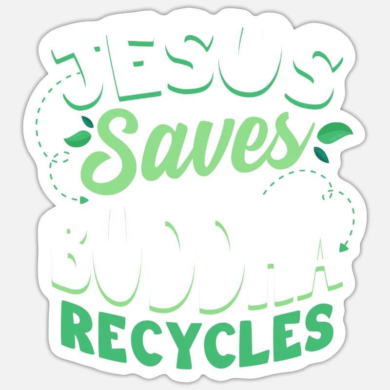Bouddhisme bouddhiste - Sticker taille S (10 x 10 cm) - blanc mat