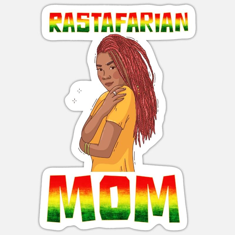 Rastafari Rasta - Sticker taille S (10 x 10 cm) - blanc mat