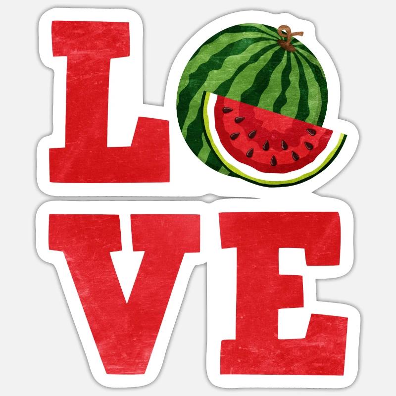 Wassermelone - Sticker Größe S (10 x 10 cm) - Mattweiß