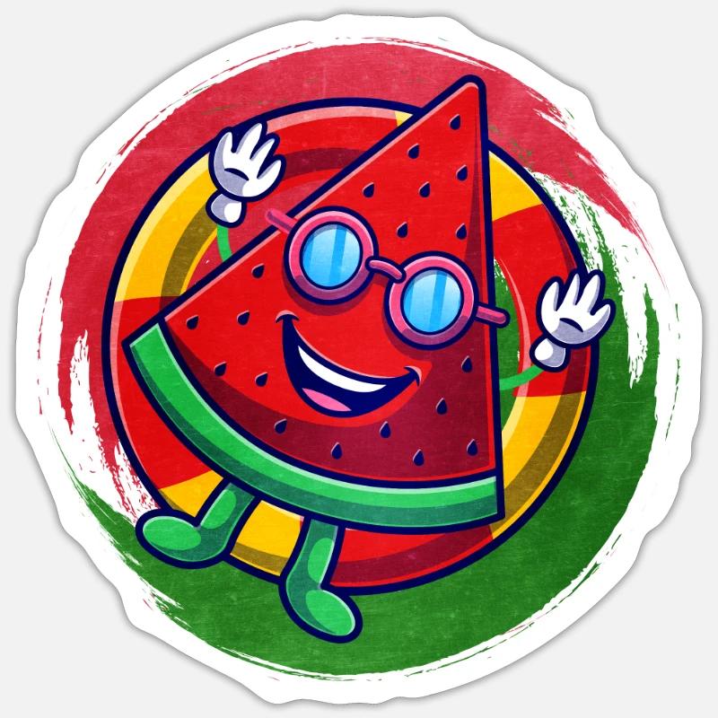 Wassermelone - Sticker Größe S (10 x 10 cm) - Mattweiß