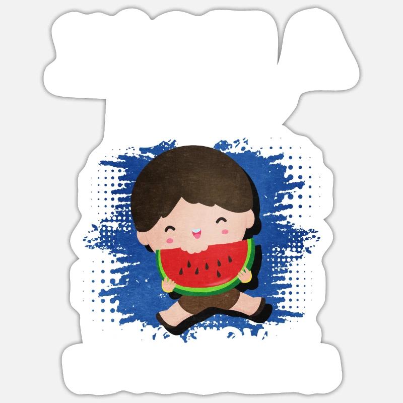 Wassermelone - Sticker Größe S (10 x 10 cm) - Mattweiß