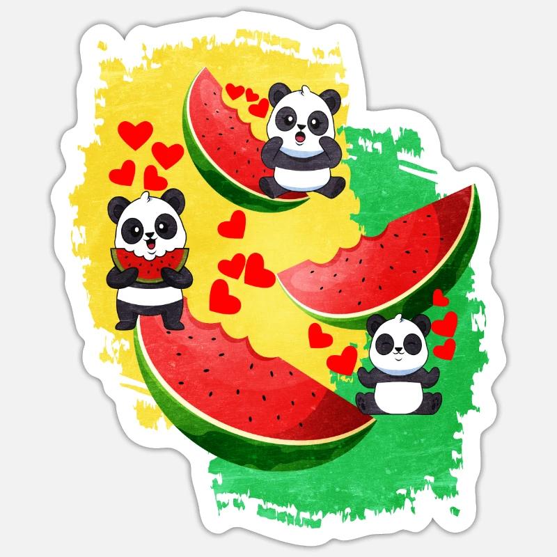 Pastèque - Sticker taille S (10 x 10 cm) - blanc mat
