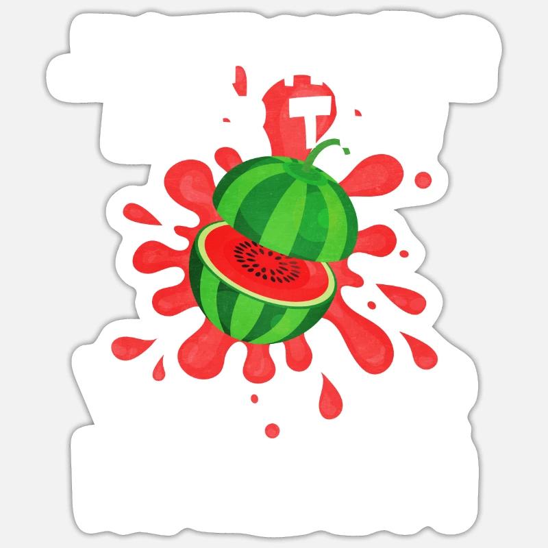Pastèque Sticker taille S (10 x 10 cm)