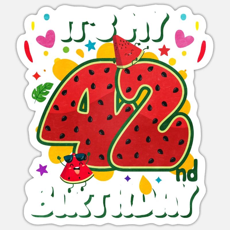 42e anniversaire Pastèque Sticker taille S (10 x 10 cm)