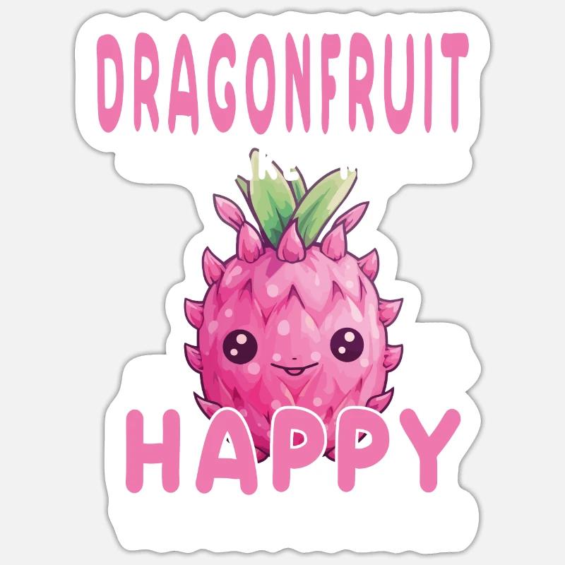 Dragon Fruit Kawaii - Sticker size S (10 x 10 cm) - white matte
