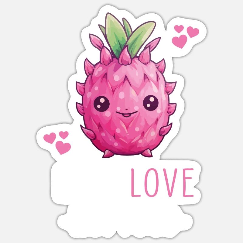 Dragonfruit Kawaii - Sticker size S (10 x 10 cm) - white matte