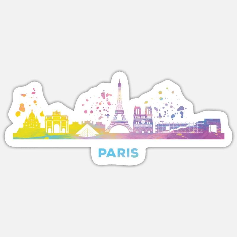 Pariser Skyline Paris - Sticker Größe S (10 x 10 cm) - Mattweiß