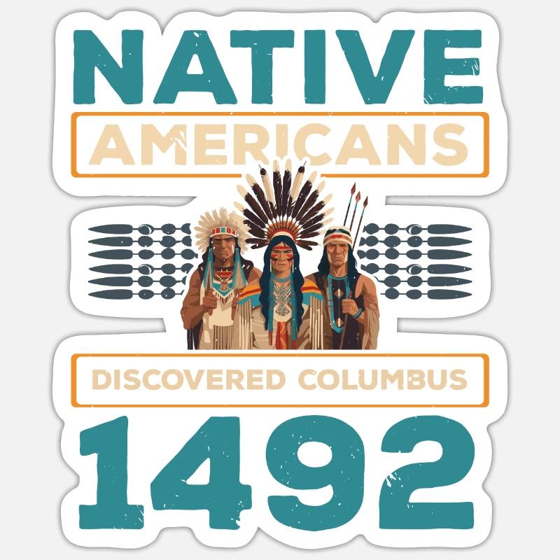 Aboriginal indianere indfødte indianerdag - Sticker størrelse S (10 x 10 cm) - mat hvid