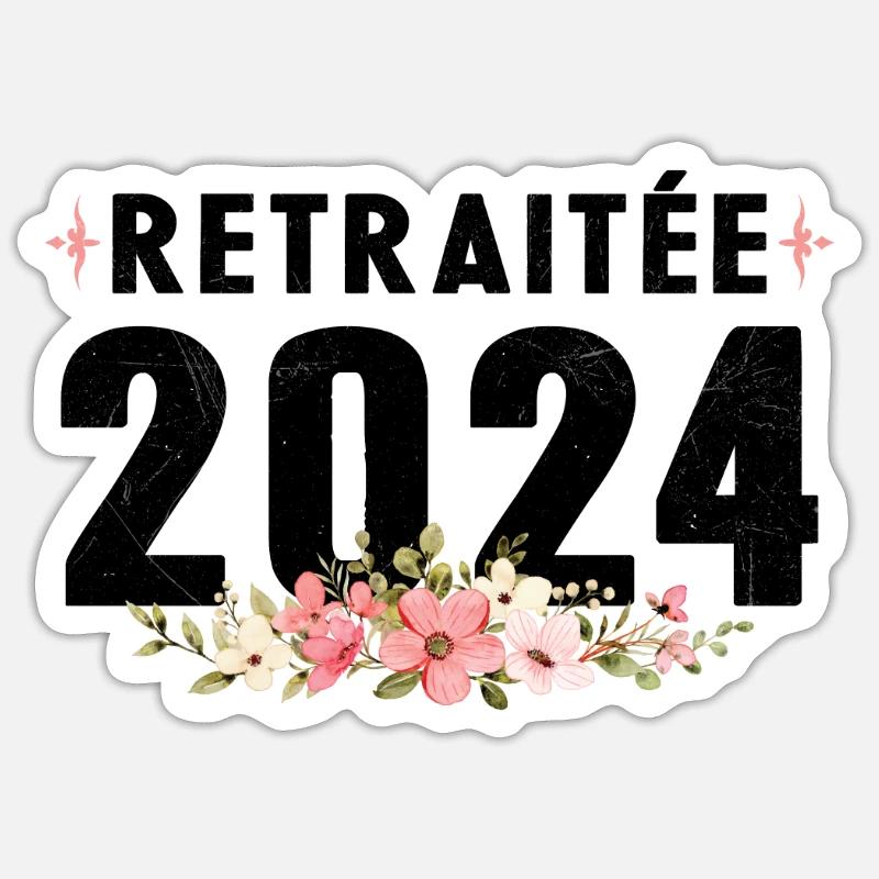Retraitée 2024 Sticker taille S (10 x 10 cm)