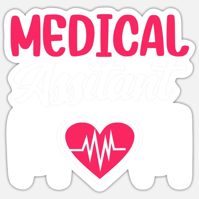 Assistante médicale Mère Médecin - Sticker taille S (10 x 10 cm) - blanc mat