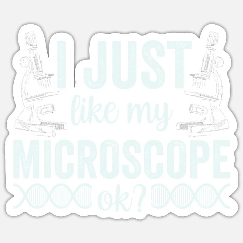 J’aime vraiment mon microscope Microscope - Sticker taille S (10 x 10 cm) - blanc mat