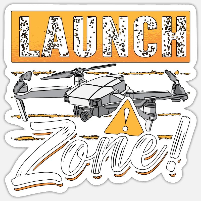 Drone Racing Zone de lancement Machine de course de drones Sticker taille S (10 x 10 cm)